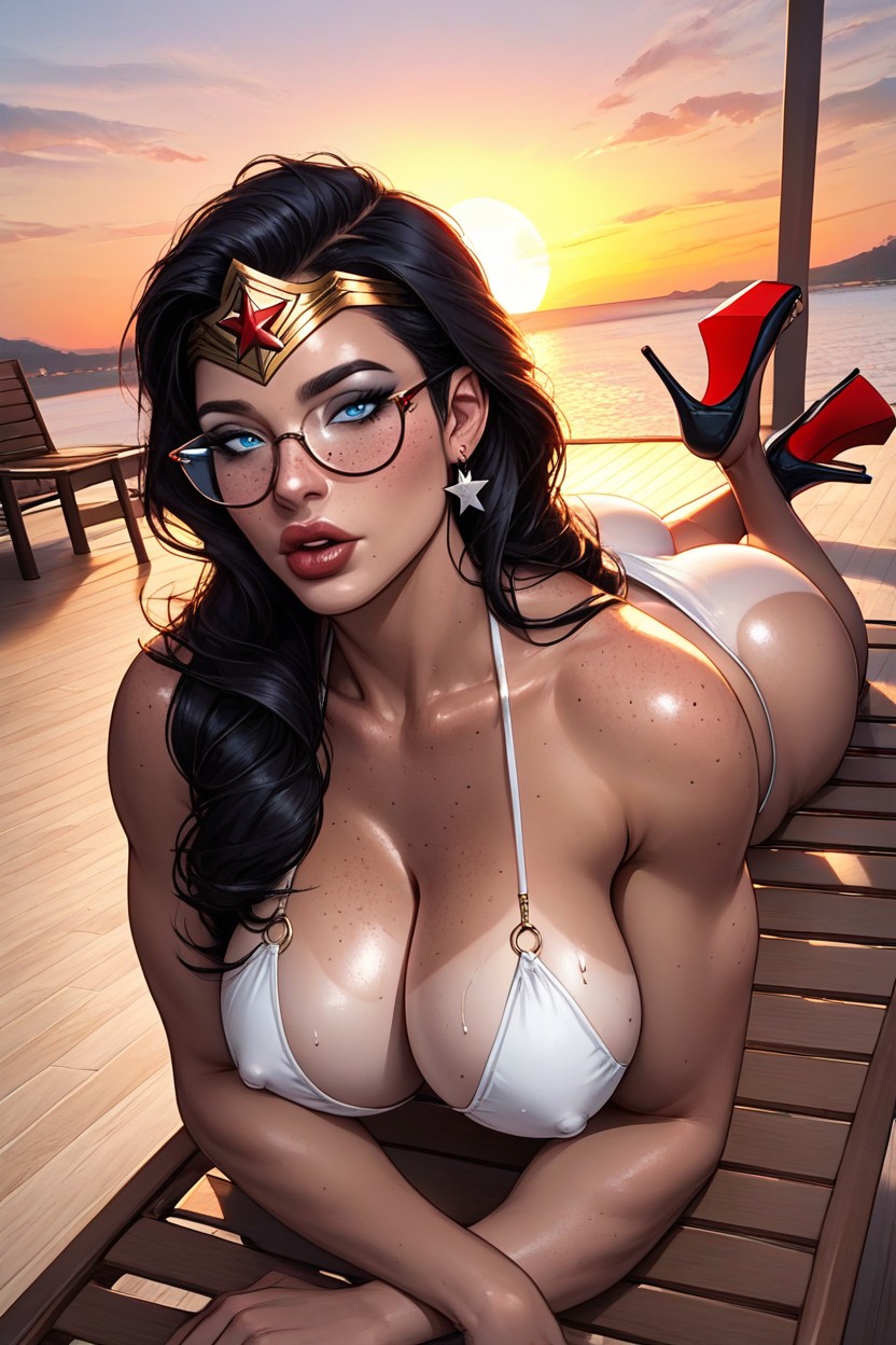 Looking At Viewer, Busty, Luxurious Rogtop Terrace AI Porn