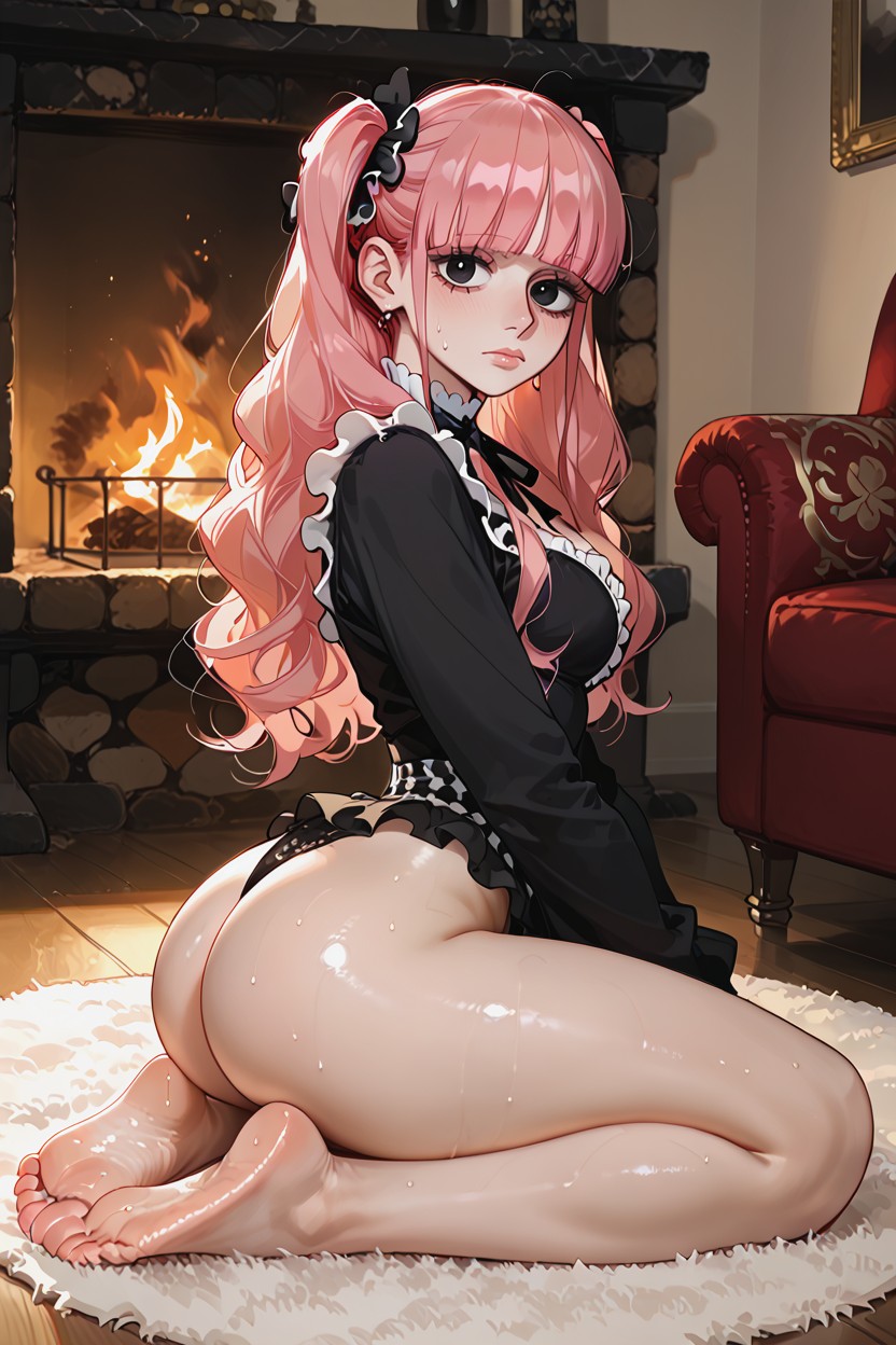 Hair Ornaments, Sad, Perona From One Piece Cosplay Hentai AI Porn