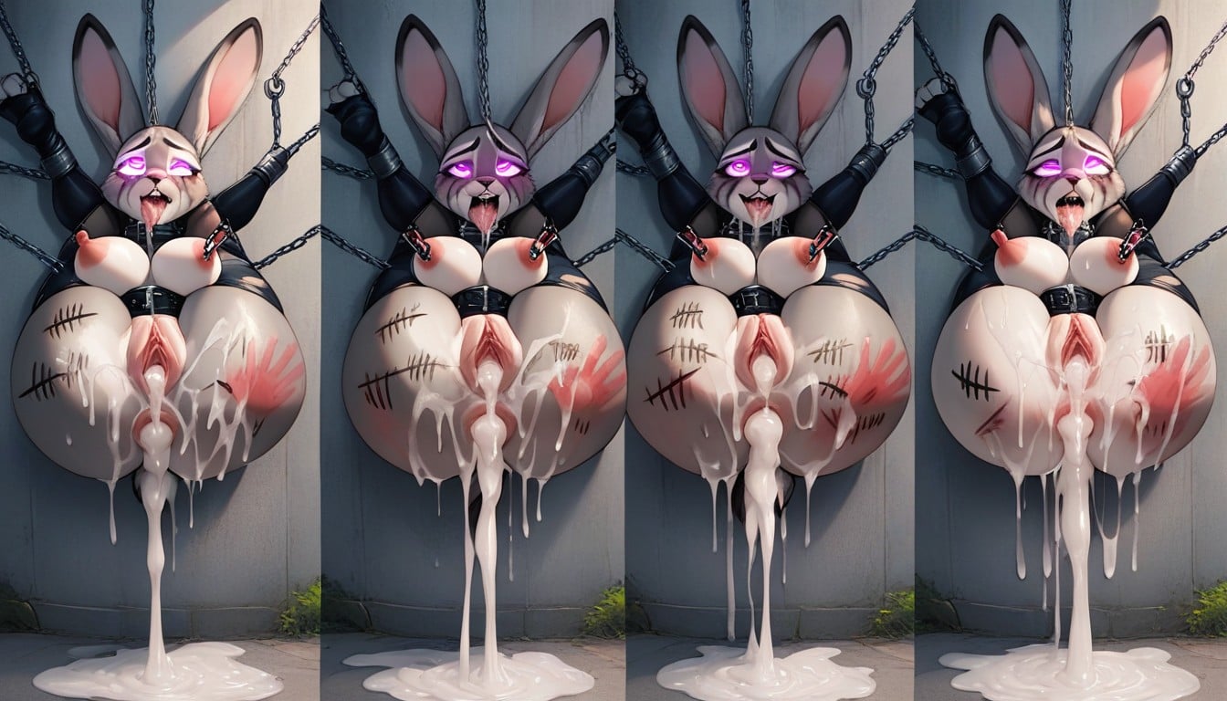 Body Writing, Bound Against Wall, Ultra High Resolution Furry AI Porn