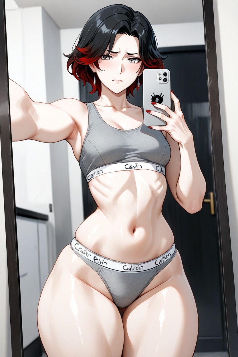 Visable Ribs, Pale Skin, Inflated Thighs Hentai AI Porn