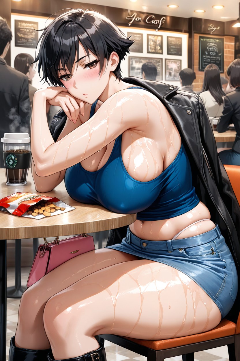 Sitting Down, Massive Ass, Mini Skirt Hentai AI Porn