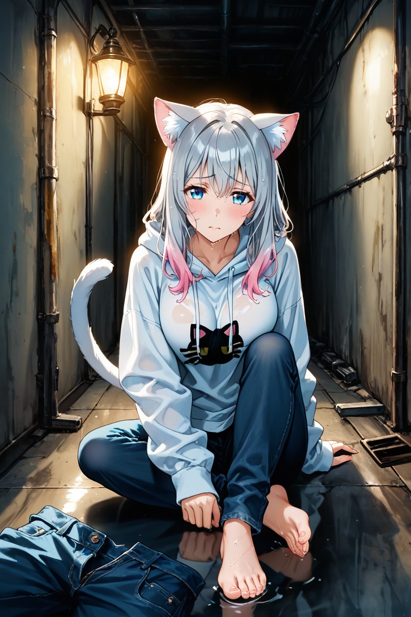 Cat Ears, Kitten Woman, Barefoot Hentai AI Porn