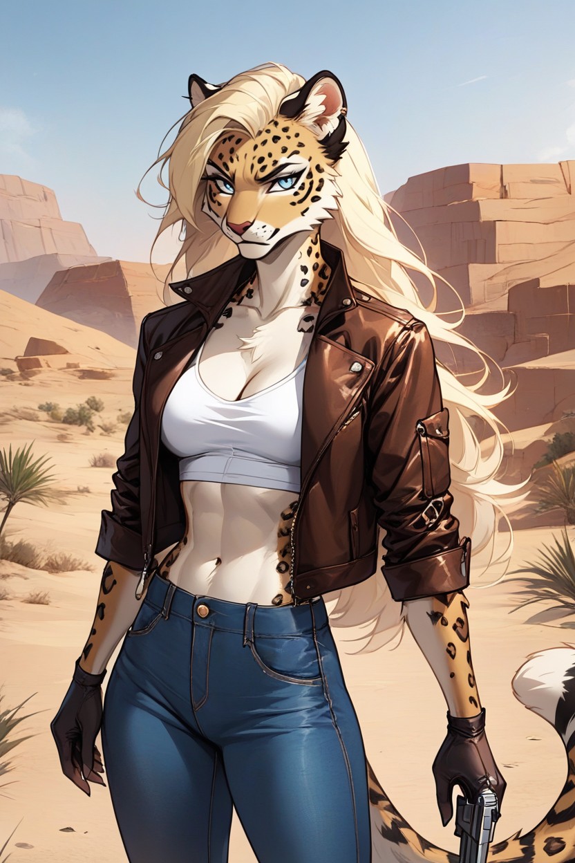 +, Blonde Hair, Small Ass Furry AI Porn
