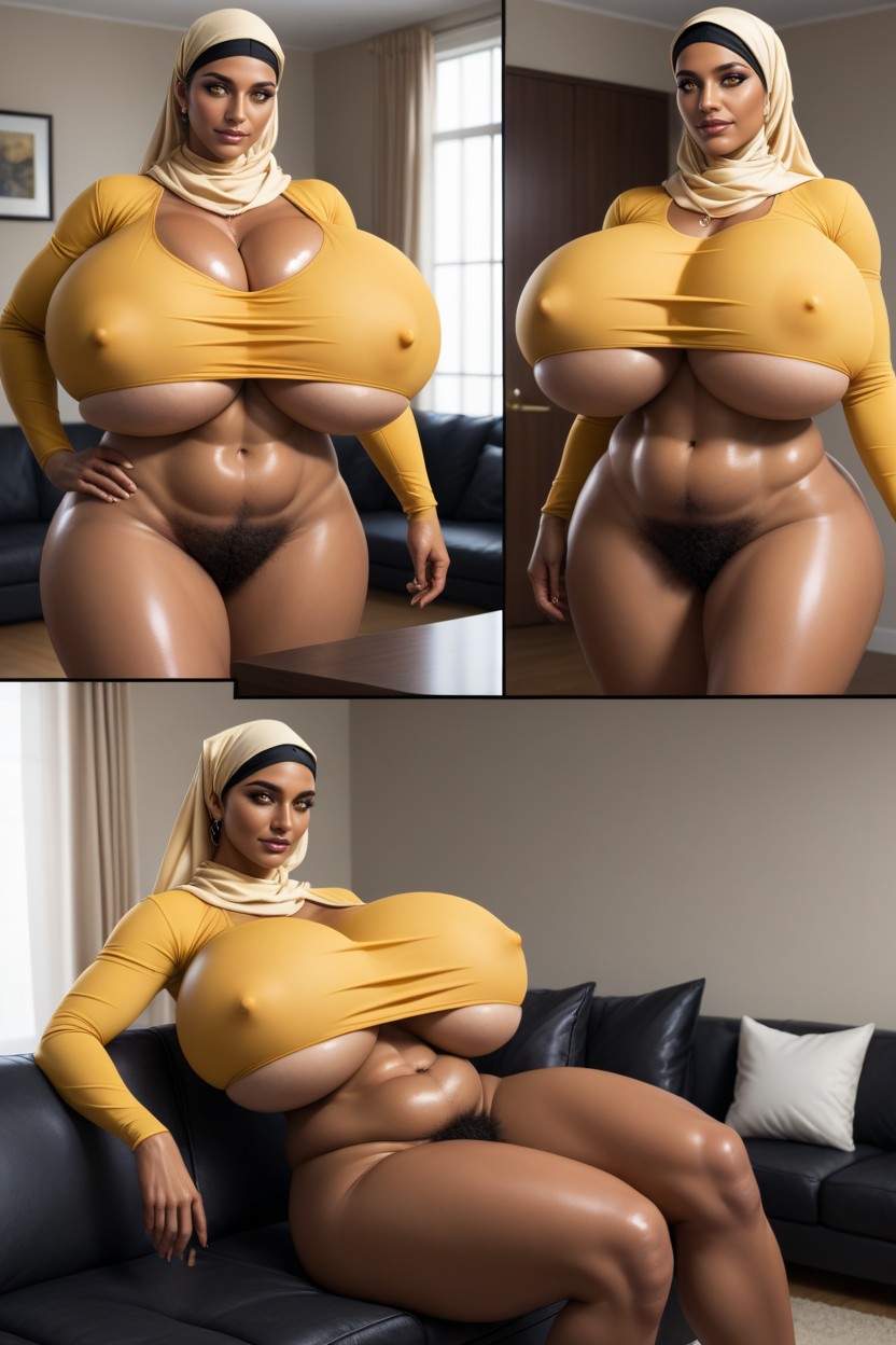 Top Down View, Huge Cock, Milf Woman Wearing Hentai AI Porn