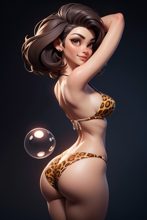 Bald On The Sides, Rear View Of Large Round Bubble Ass, Rear View Of Massive Thick And Round Bubble Shaped Booty Ass Hentai AI Porn