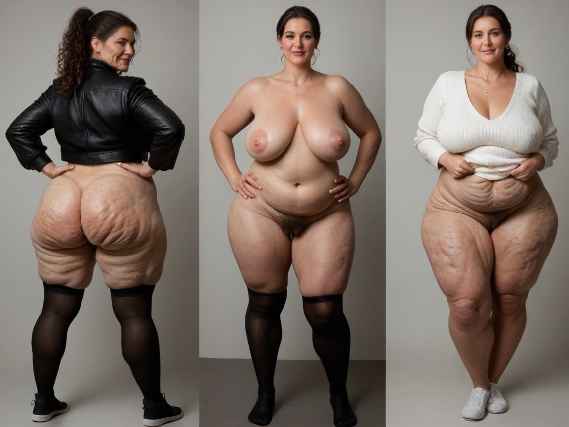 Enormous Ass, Brunette, Ponytail MILF AI Porn