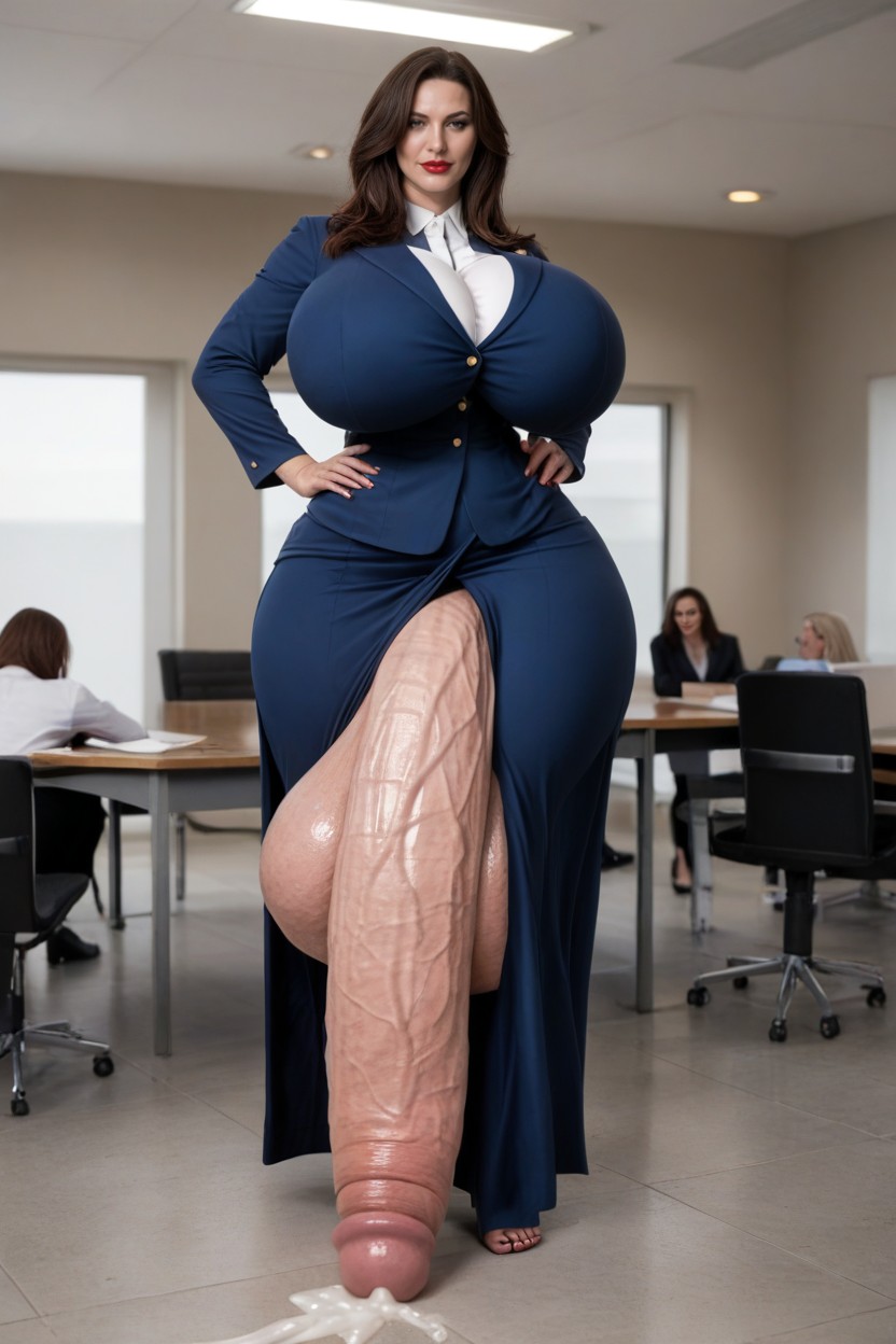 Tight Dress, Extremely Huge Penis, Principal Office Porno IA transsexuelle