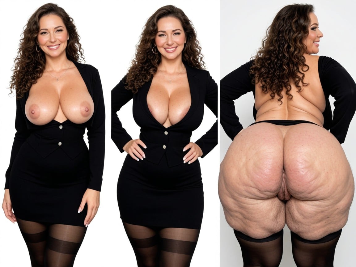 Giant Cartoony Ass, Cellulite, Perfect Natural Medium Breasts MILF AI Porn