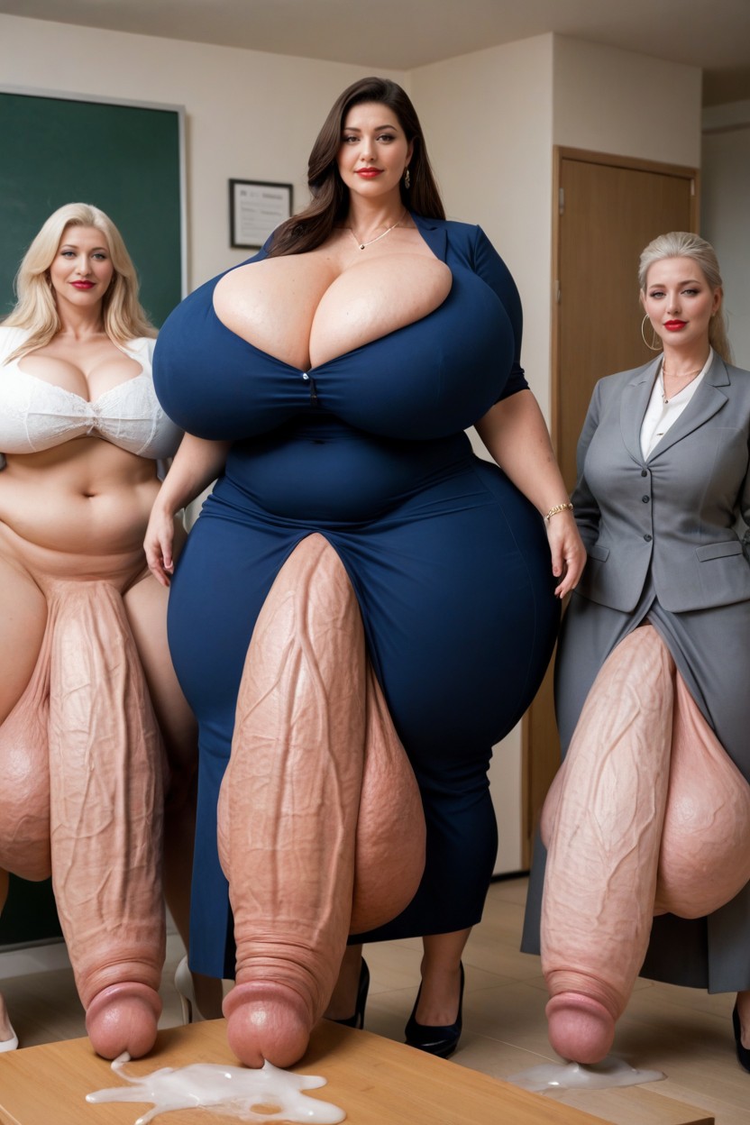 Principal Office, Cock Is Too Big, Hyper Gigantic Girth Travesti IA Pornô