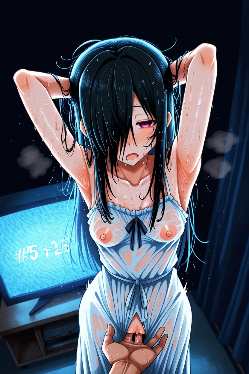 Pure Black Hair, Puffy Vulva, Thrusting Hips In The Air Hentai AI Porn