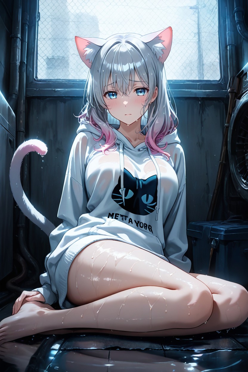 Subtle Tail, Blue Eyes, Kitty Ears Hentai AI Porn