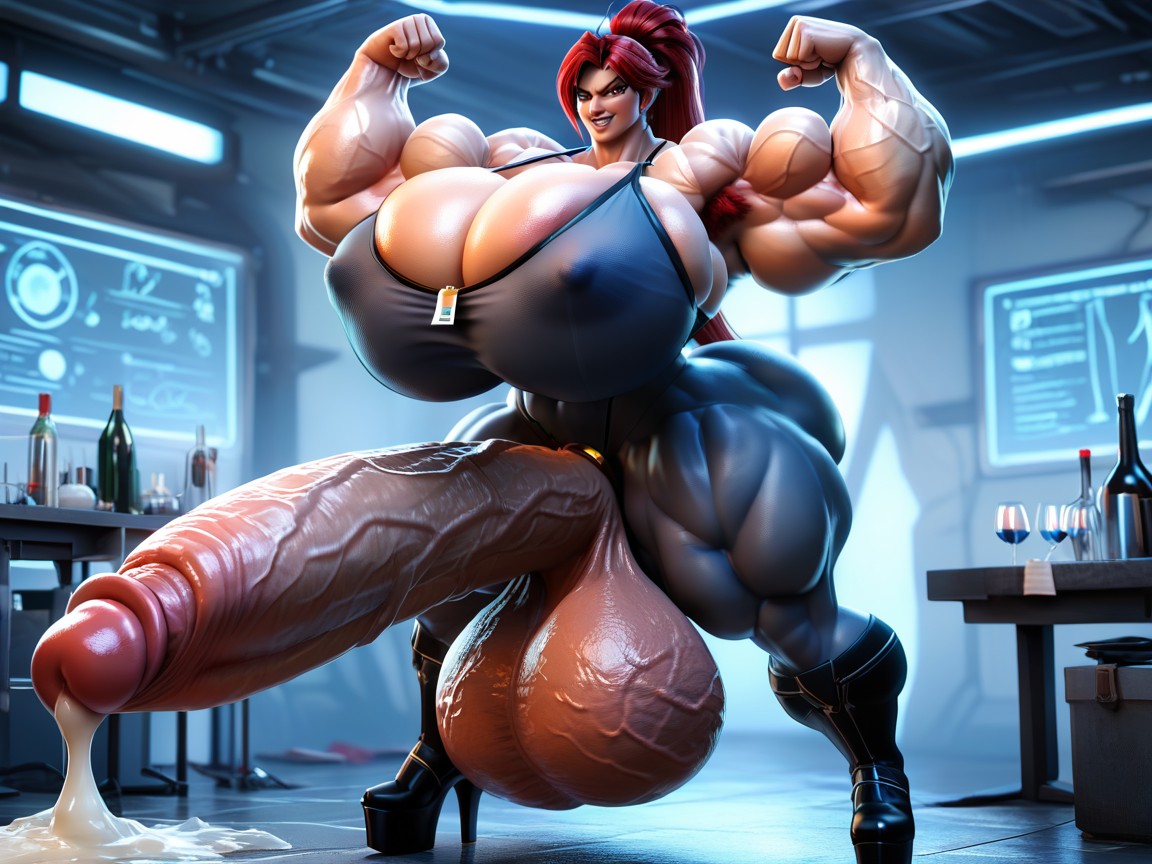 Laboratório, Absurdly Veiny, O Rabo É Maior Do Que O Tronco Travesti IA Pornô