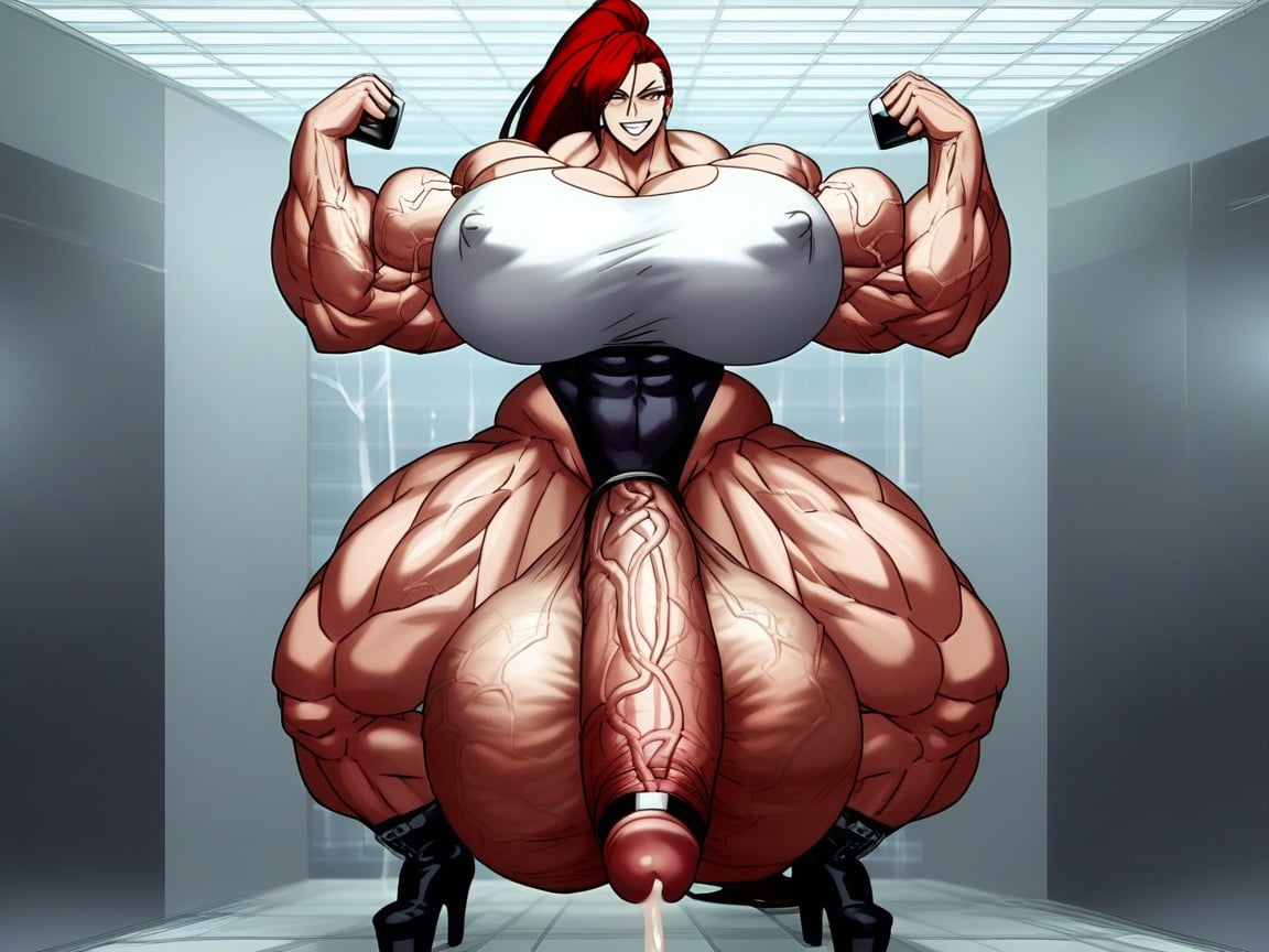 Growth, Selbstgefälliger Ausdruck, Flexing Transfrau KI-Porno