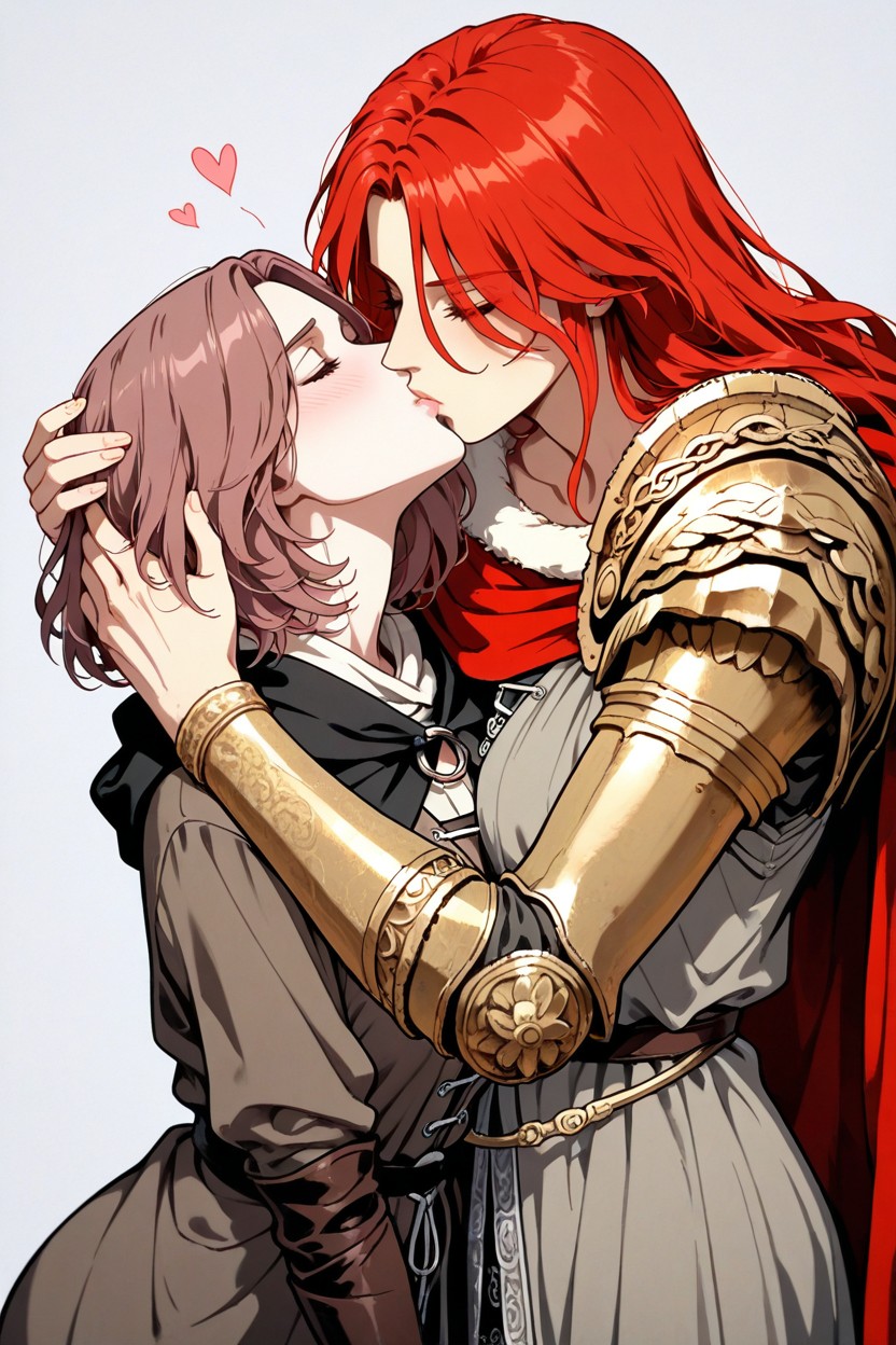Holding Her Head, Ultra Detailed, Detailed Kiss Porno IA