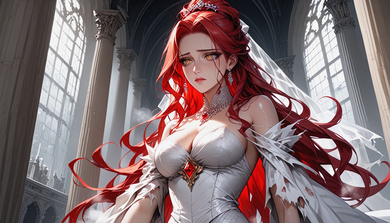 Long Auburn Hair, Drifting Steam, Desperate Hentai AI Porn