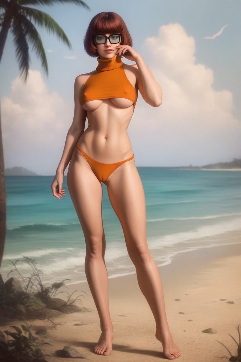 Bare Neck, Underboob, Dynamic Pose Hentai AI Porn