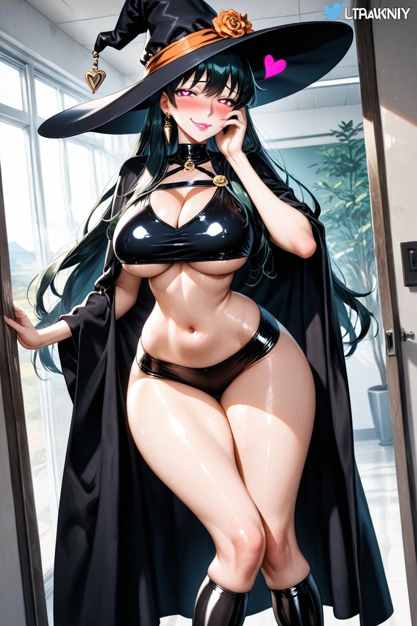 Witch, Deep Neckline, Silky Hair Hentai AI Porn