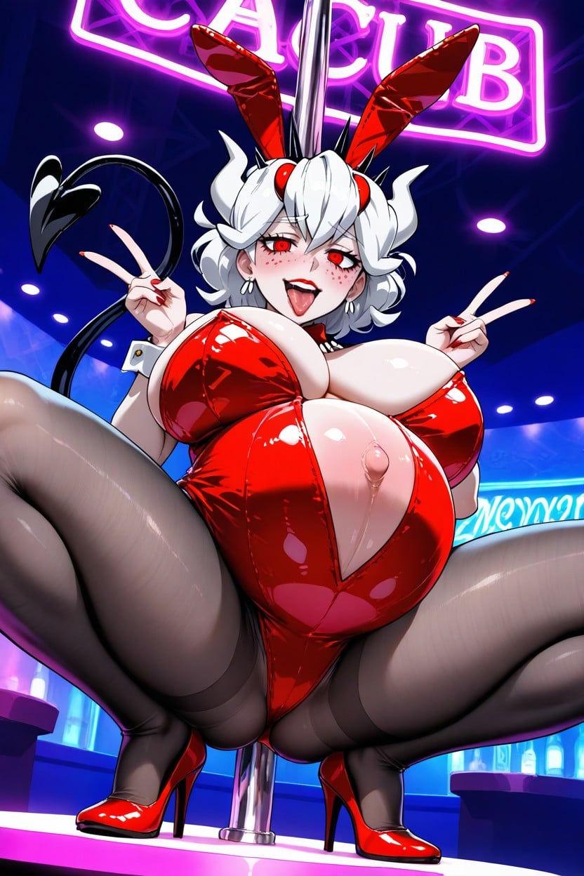 Red Leotard, Small Ass, Lean Legs AI Porn