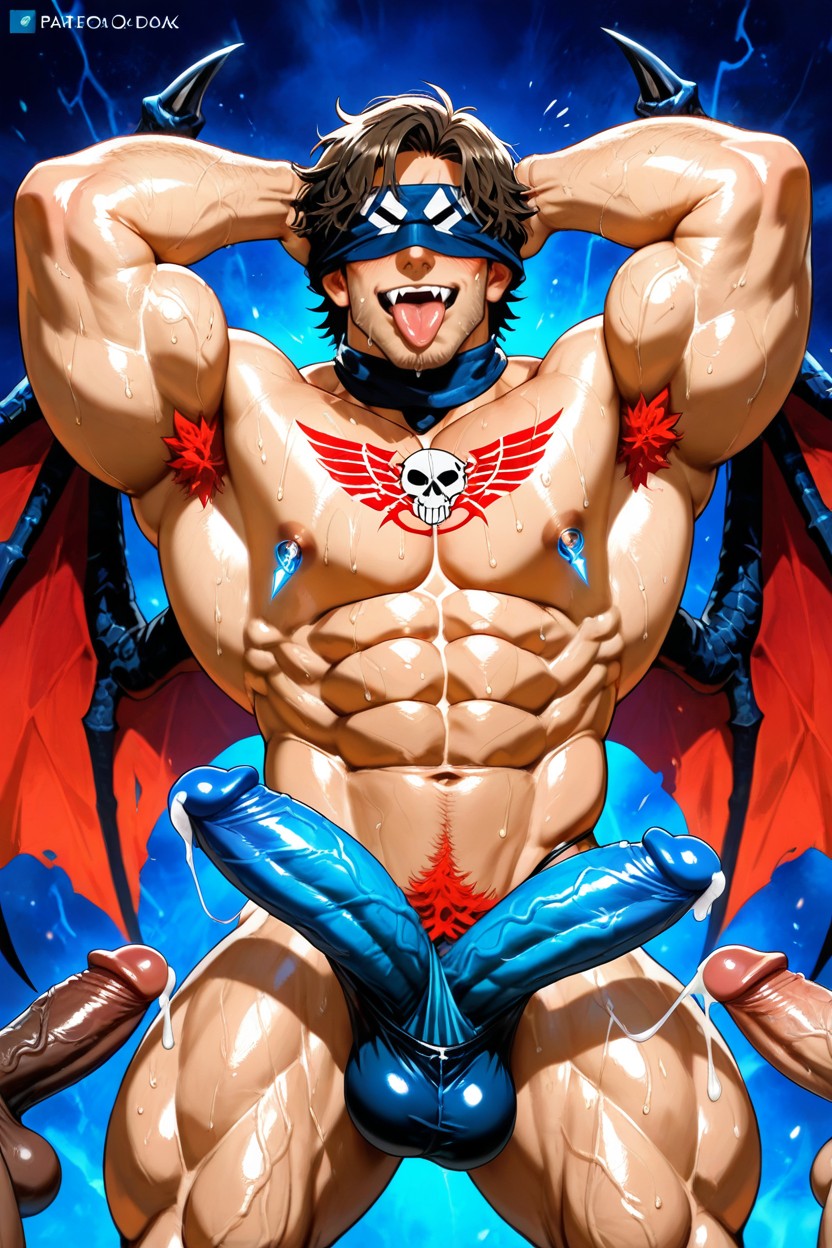 Double Penis, Glowing Penis, Superhero Pornografia gay com IA