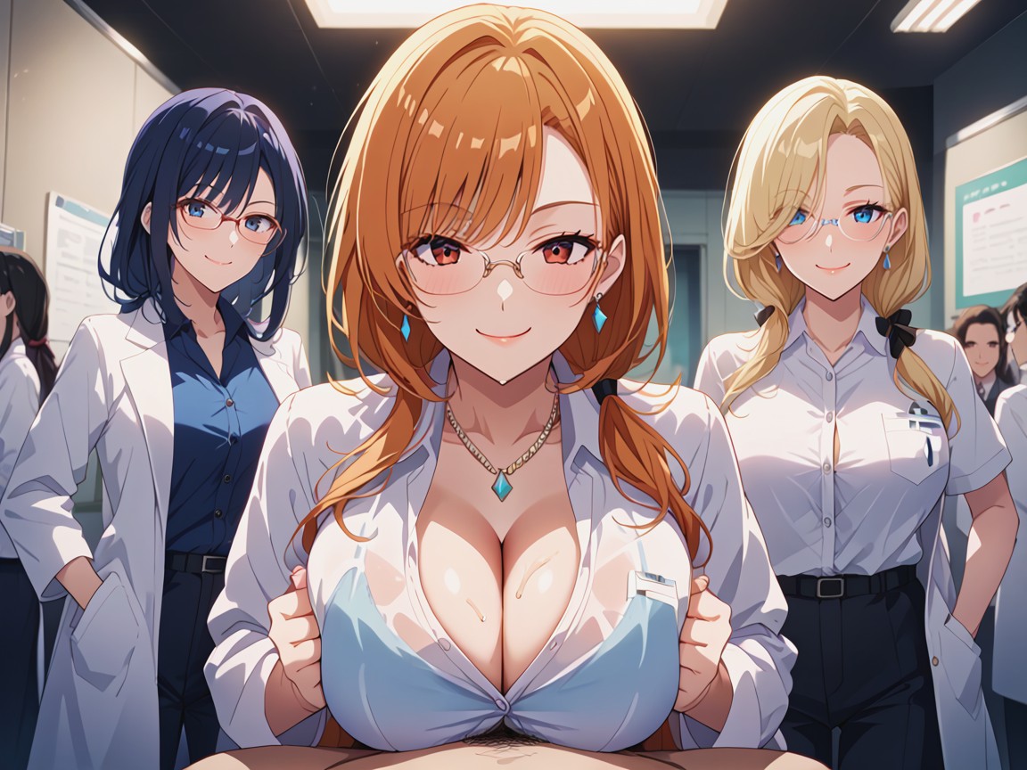 Camisa De Oficina, Hospital, Sonrisa Burlona Porno IA
