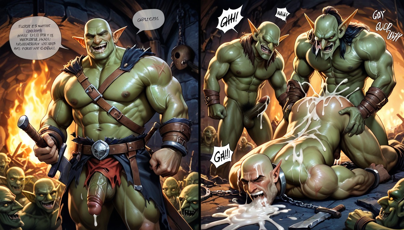 Broken Sword Lying On The Ground, Cum On Face, Goblins Fuck A Man ゲイAIポルノ