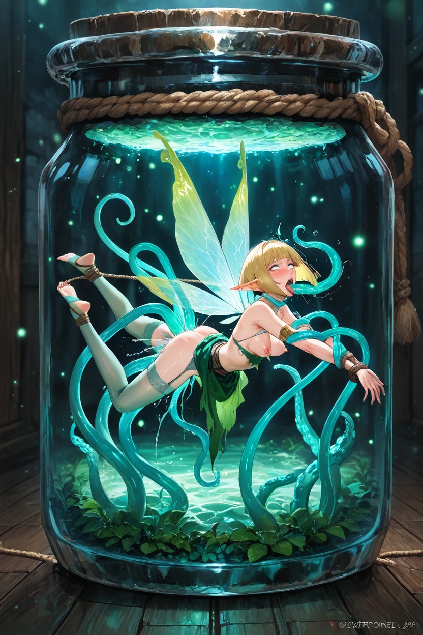 Hyper Long Legs, Green Chrismas Skirt With White Fluffy Trim, Deepthroat Hentai AI Porn