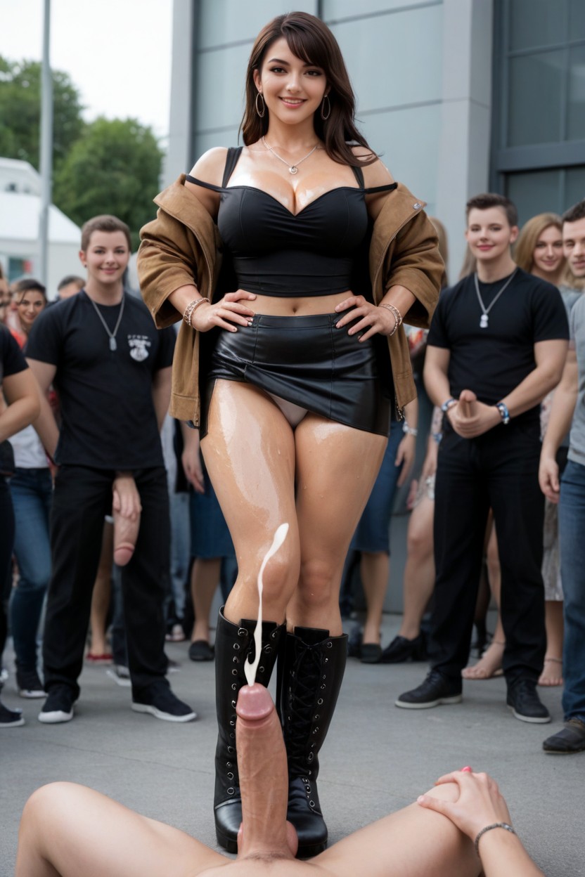 In Off Shoulder Top, Leggy, Long Hair AI Porn
