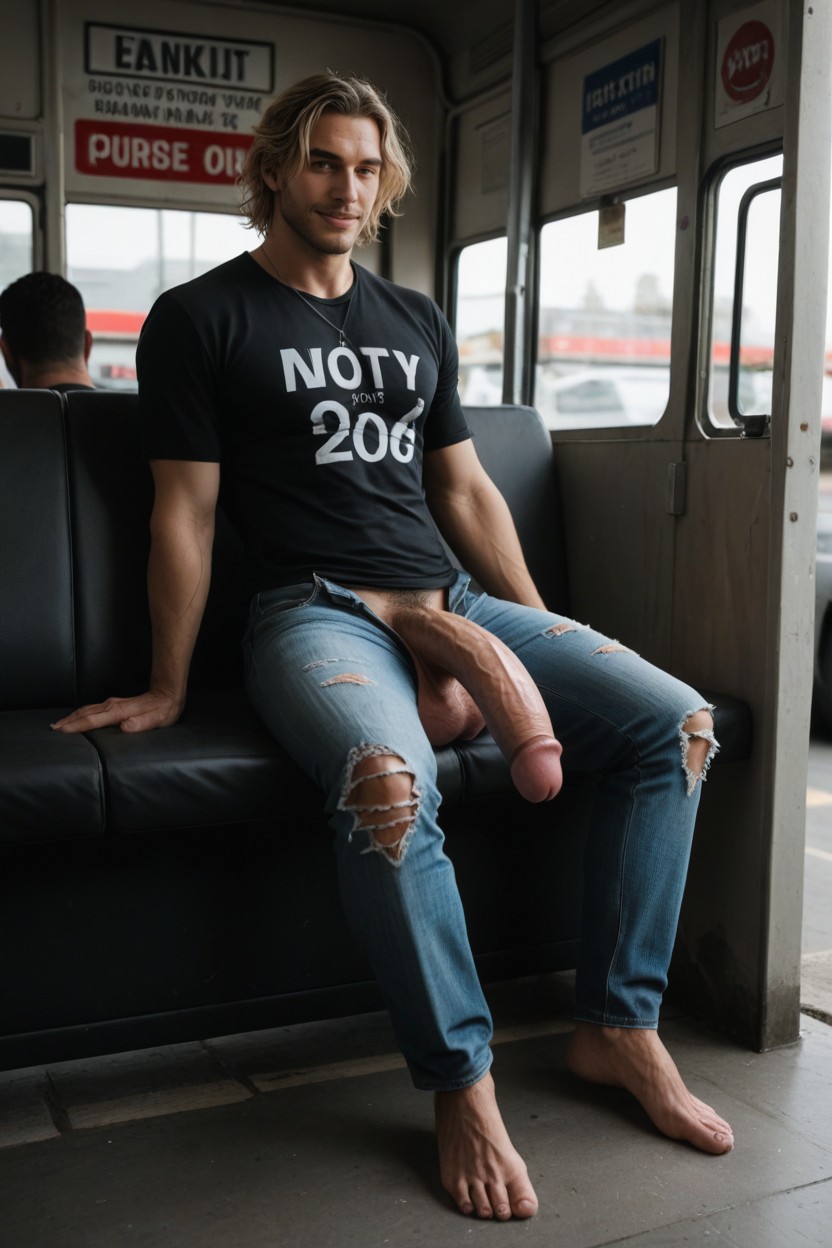Heels Together, Graphic Tee, No Mass AI Gay Porn