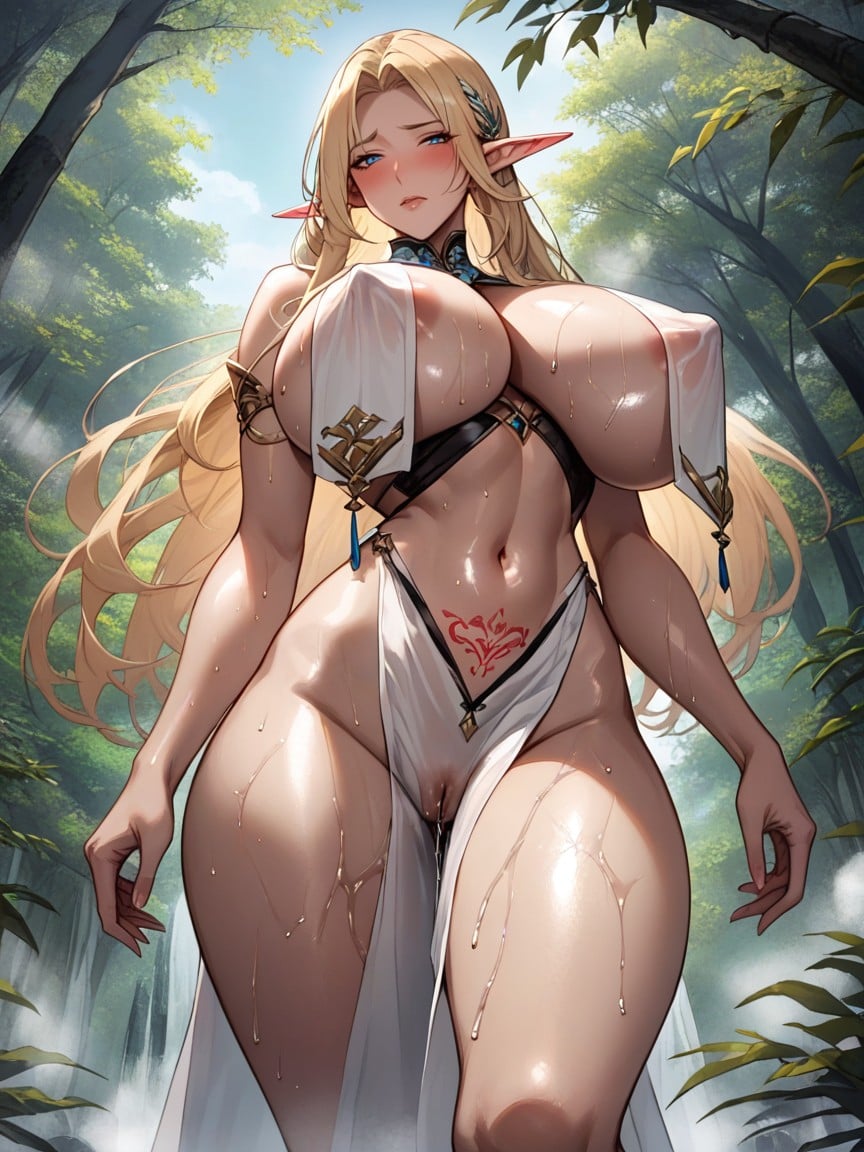 Breast Curtains, Perfect Large Natural Breasts, Thick Thighs Hentai AI Porn