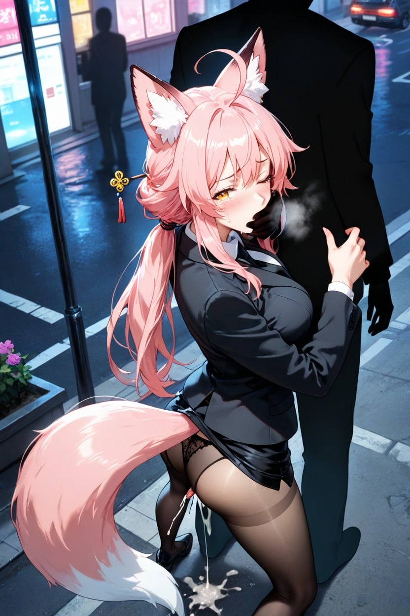 Invisible Man Hand Covers Her Mouth, Pissing, Be Out Breath Hentai AI Porn