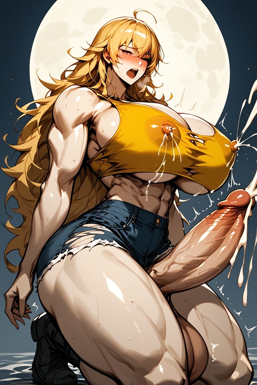 Colossal Hyper Balls, Hyper Futa, Bursting Out Of Clothes Hentai AI Porn