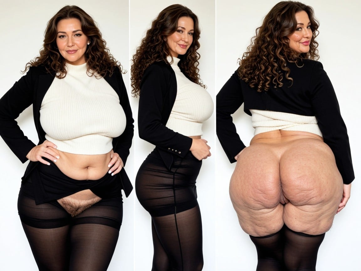 Giant Fat Boobs, Black Tights, Progressive MILF AI Porn