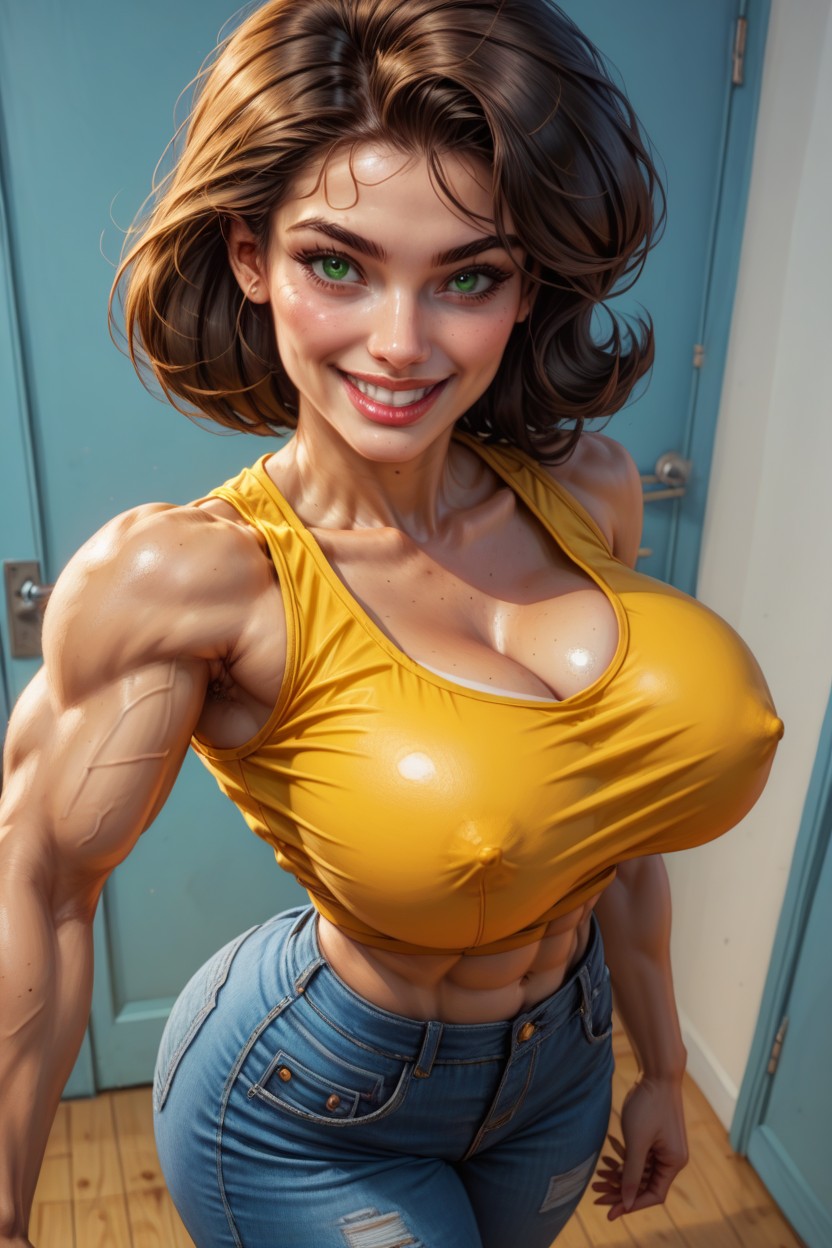 Fitness Model, Add Details, Lean Face AI Porn