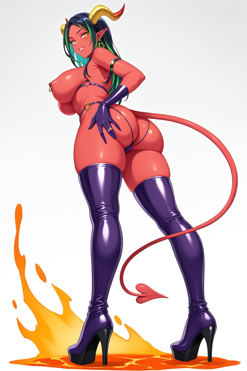More Background Around Character In Proportion, Elegant In Shape Dark-colored, Female Demon Hentai AI Porn