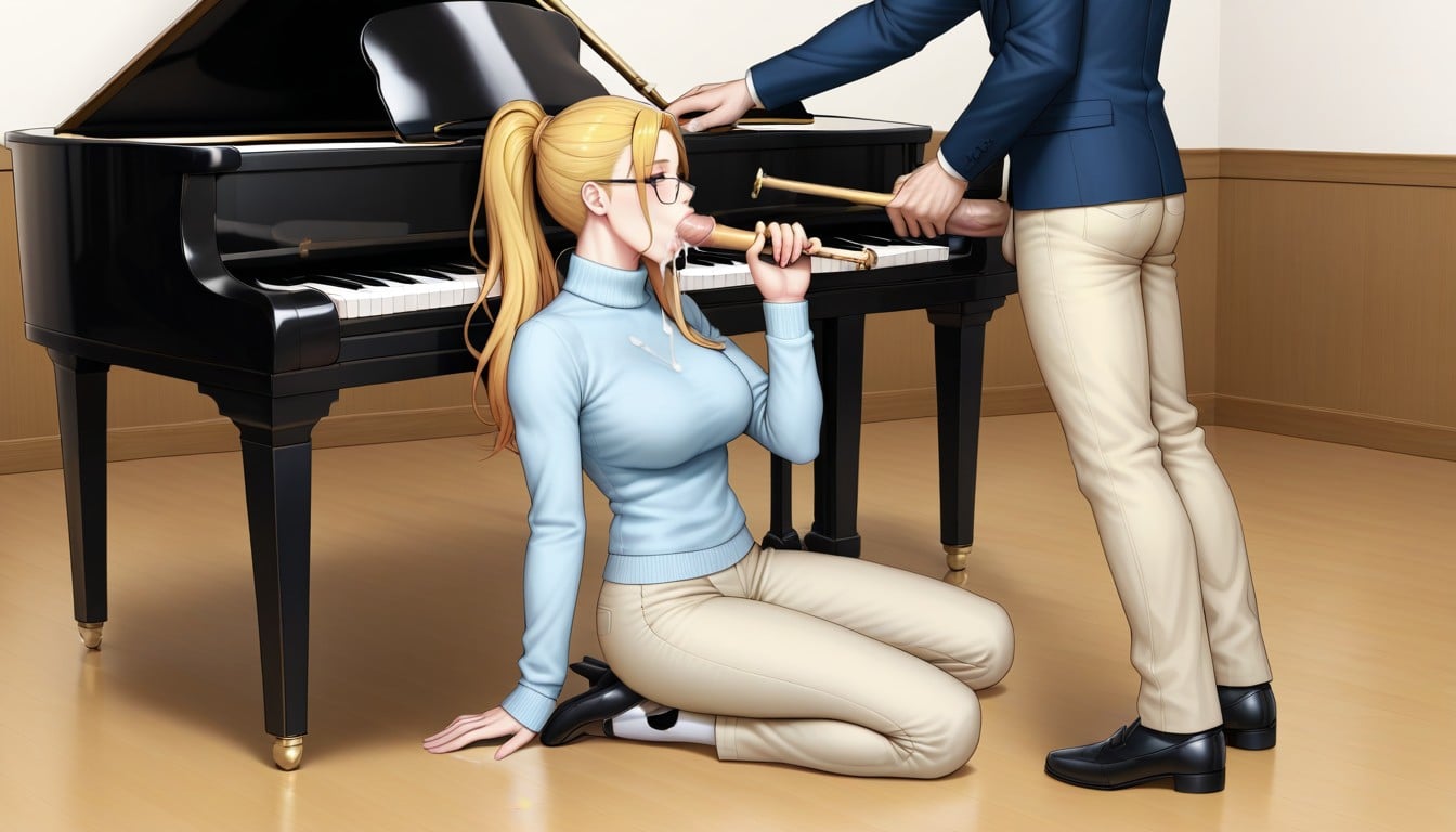 There Is A Piano In The Room, Pants, Musical Instrument Hentai AI Porn