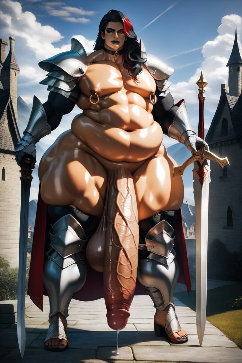 Fantasy Castle Setting, Absurdly Comically Long Oversized Penis, Hyper Penis Length AI Gay Porn