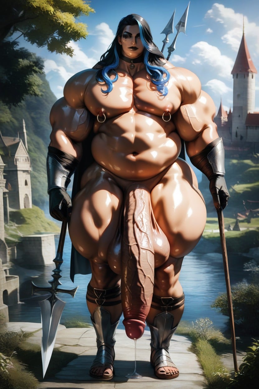 Hyper Thick Body, Thick Eyeliner, Beautiful Makeup Pornografia gay com IA