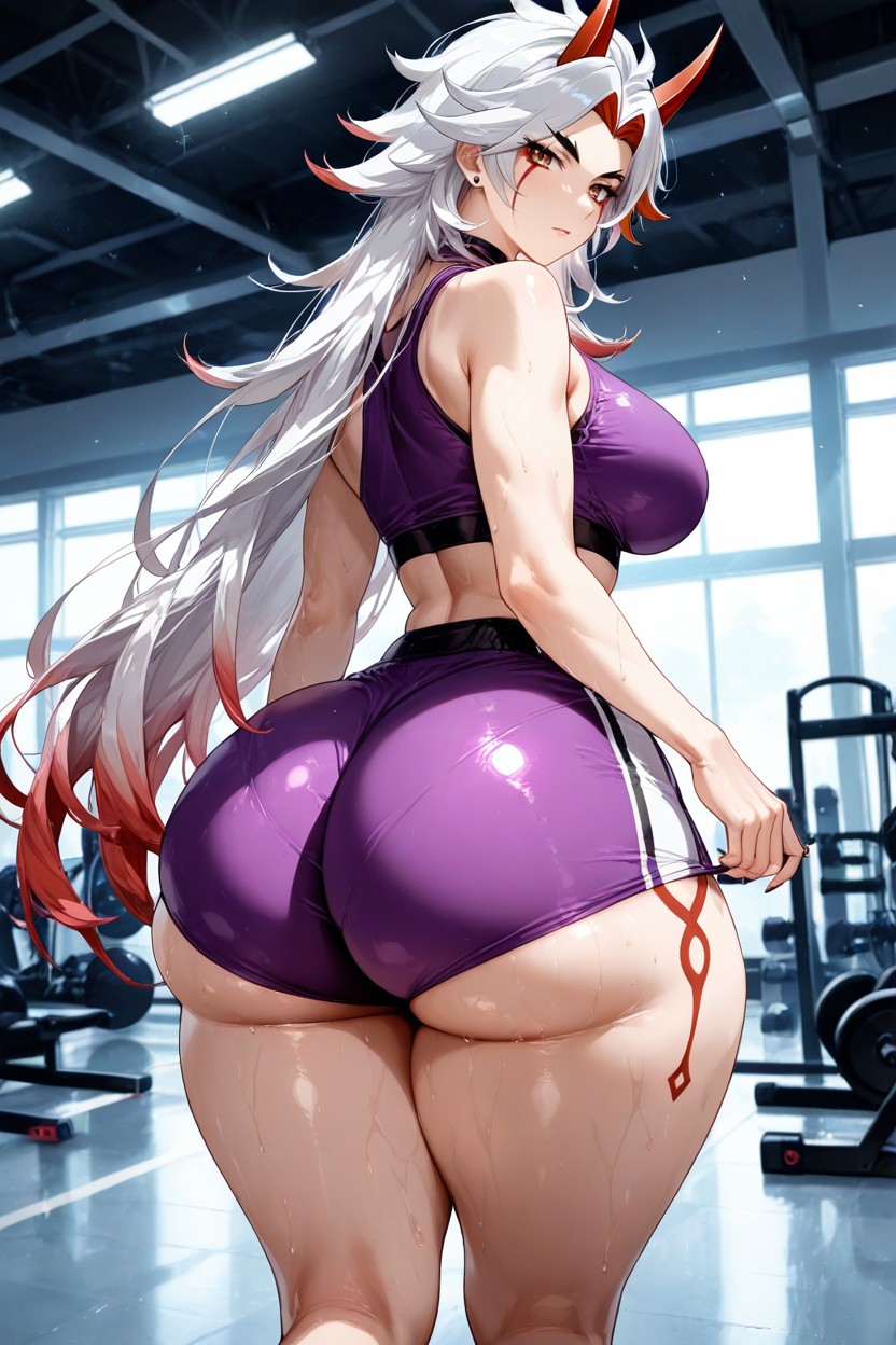 Gigantic Hips, Disproportionally Large Ass, Extremely Large Thighs AI Porn