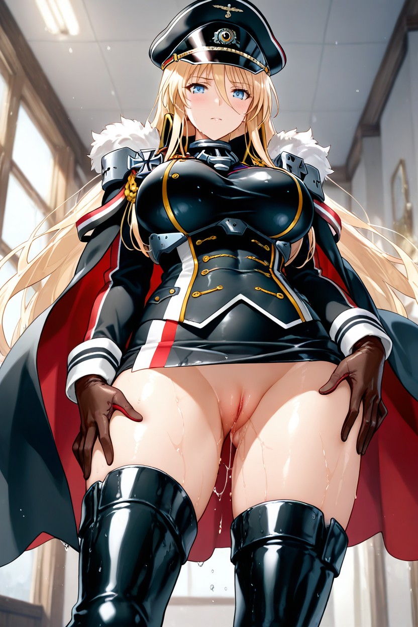 Gloves, Wet Legs, Pussy Juice Dripping Down Legs Hentai KI Porno