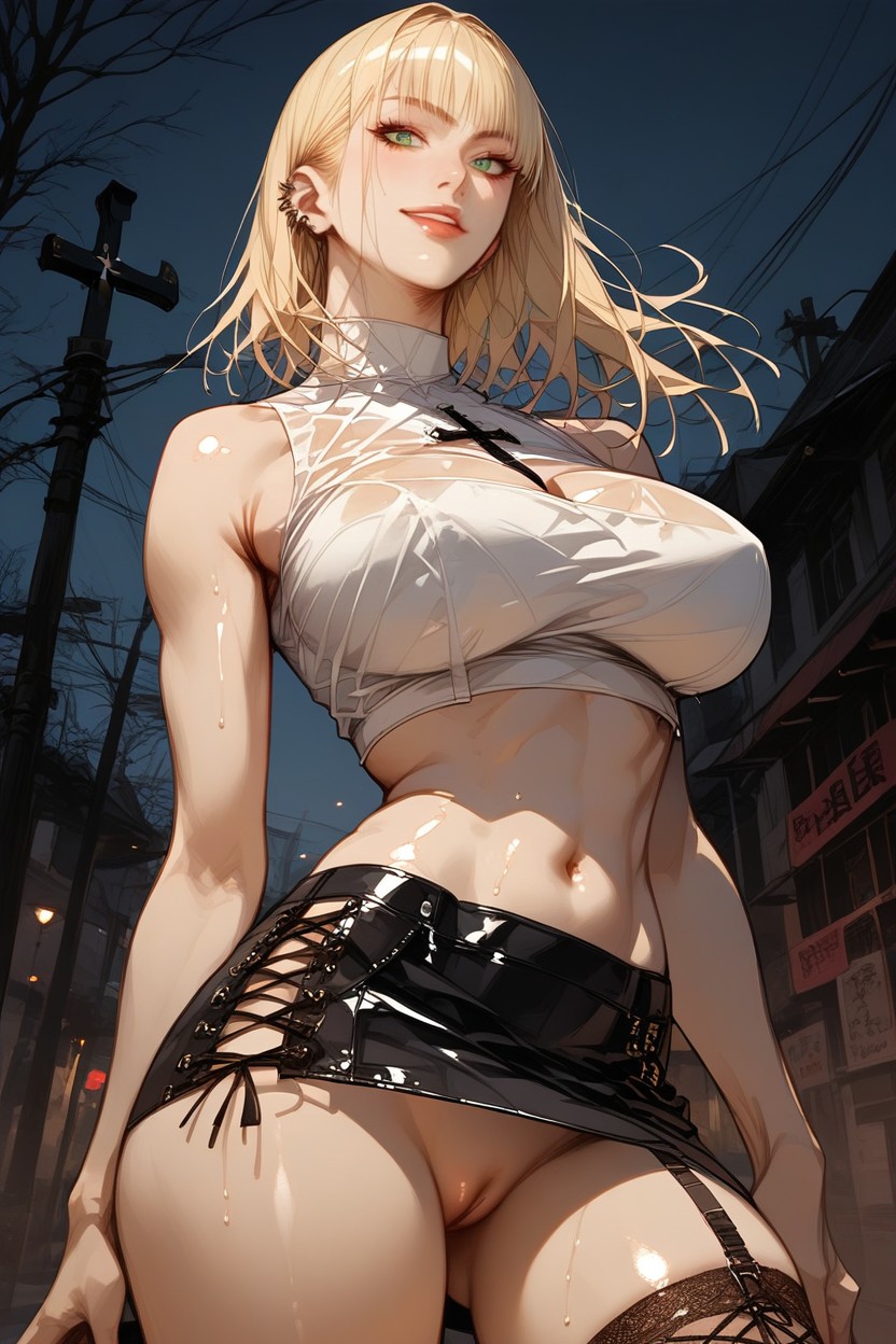 Stormy, Navel Exposed, Cross-laced Skirt Hentai AI Porn