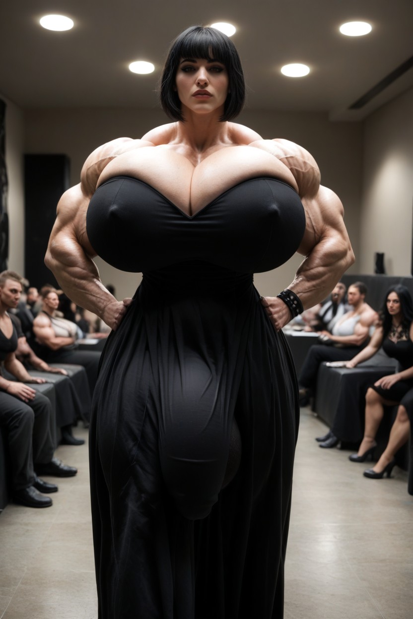 Extremely Muscular, 18+, Thick Flaccid Penis Bulge Shemale AI Porn