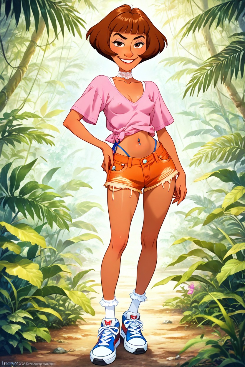Brown Skin, Sneakers, Visible Ribs Hentai AI Porn