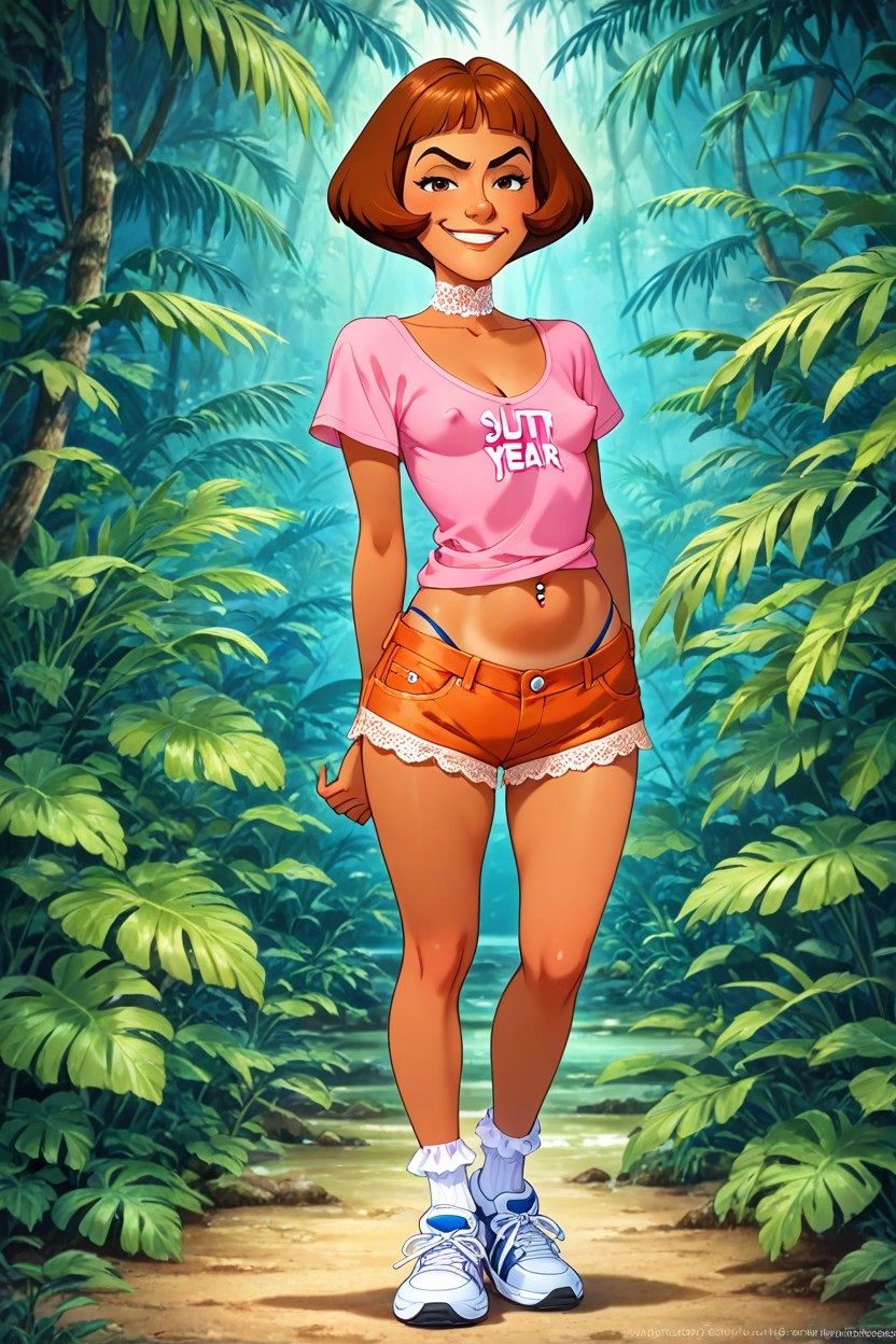 Huge Eyes, Lace Choker, Pixar Art Style Hentai AI Porn
