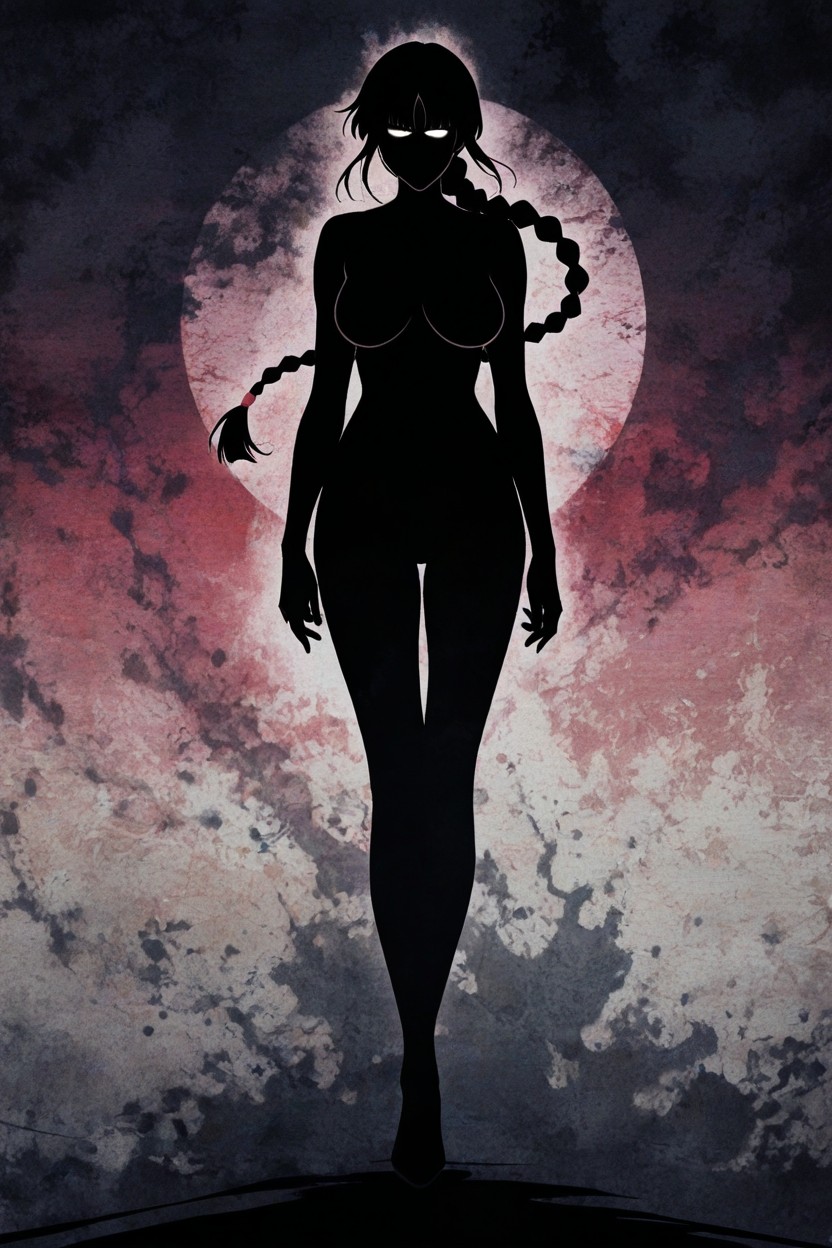 Braid Ponytail, Dark Silhouette, 25+ Hentai AI Porn