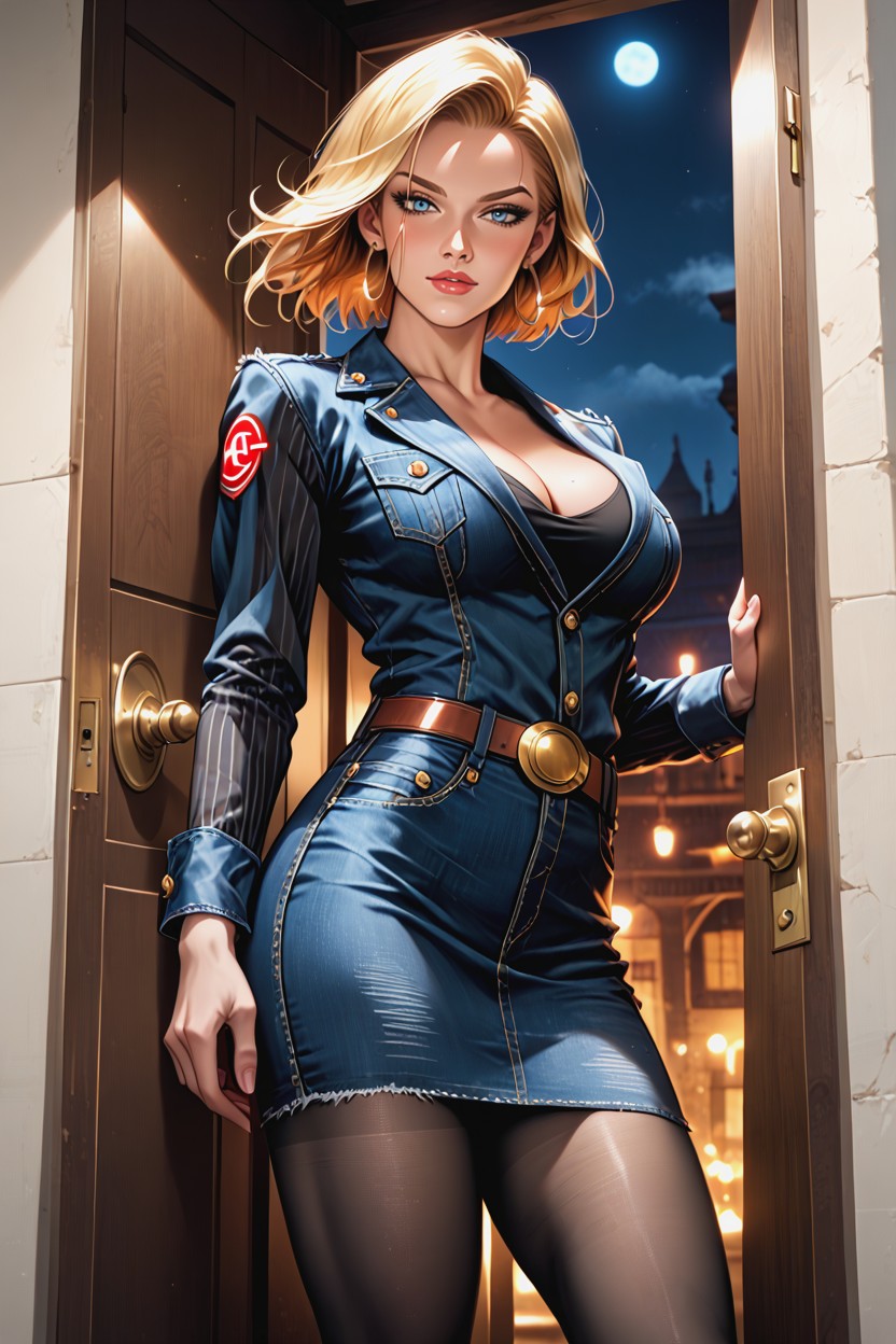 Perfect Body, Brown Boots With Beige Cuffs, Respect Original Colors Hentai IA