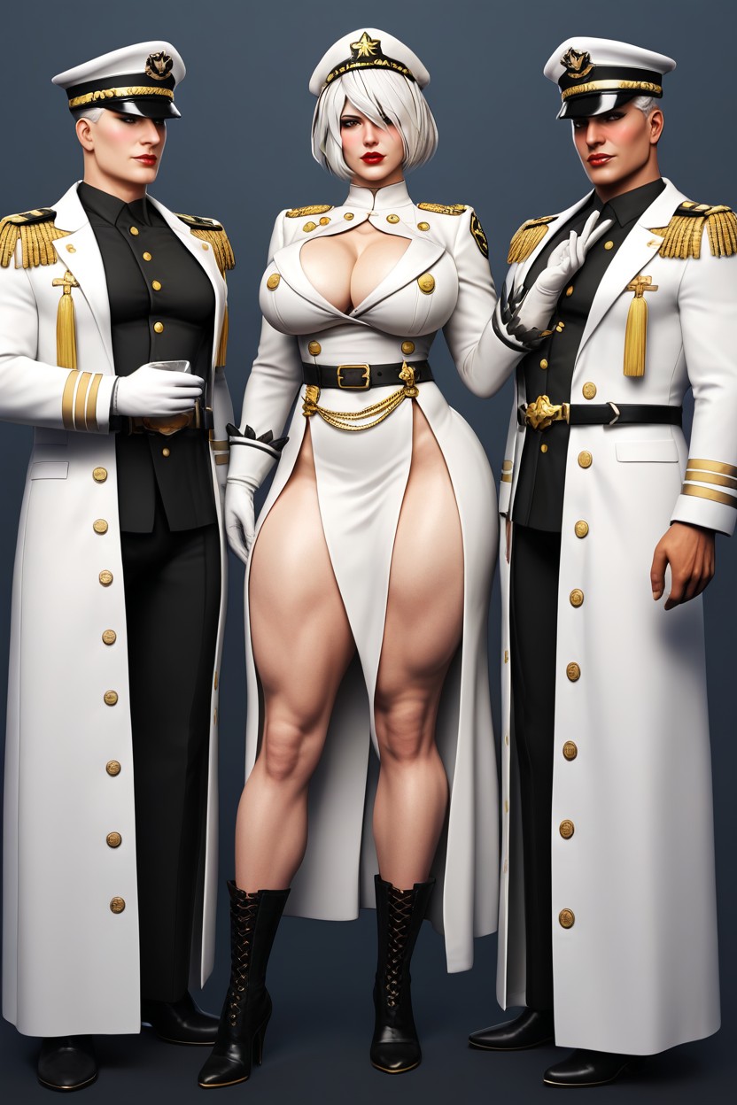Massive Breast, Blushing, Beautiful Makeup AI Porn