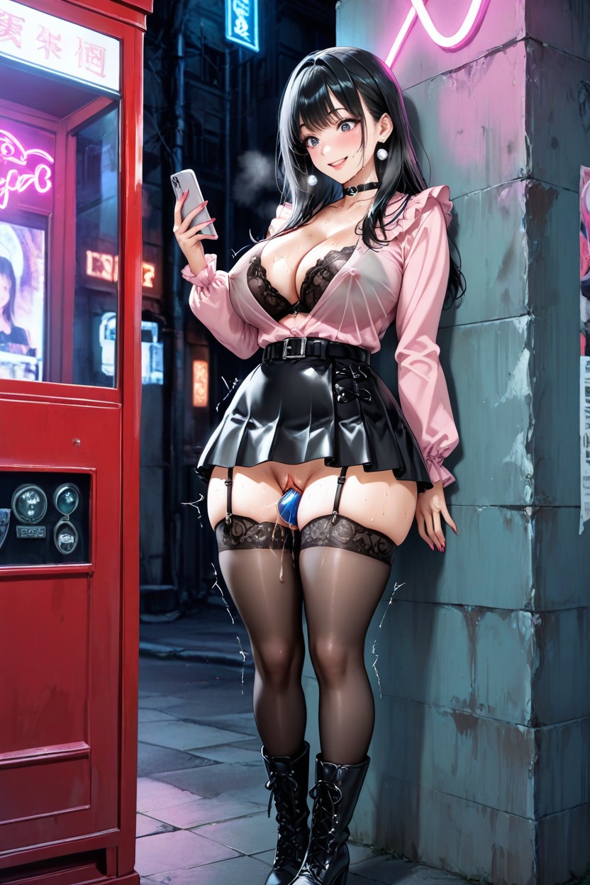 Looking At Phone, Sweaty, Jirai Kei Porno IA Hentai