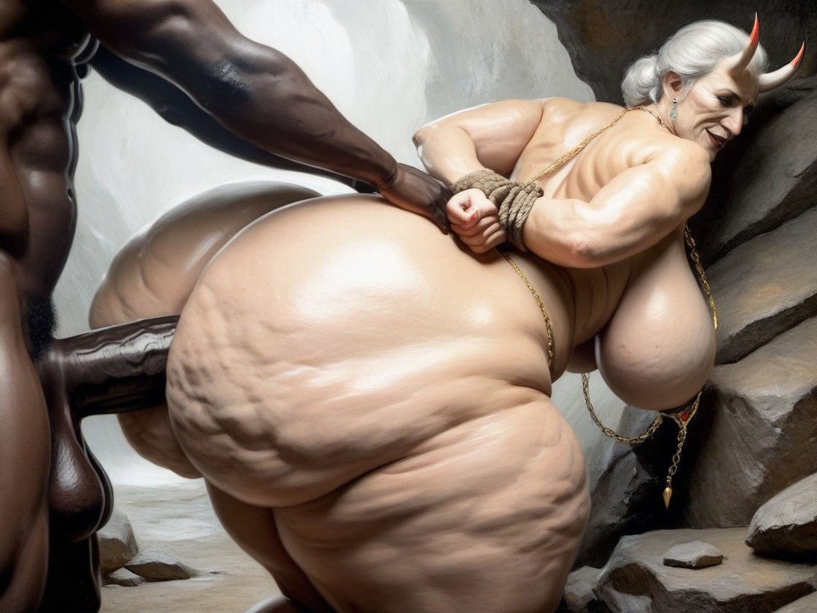 Interracial, Cave, Gigantic Ass AI Porn