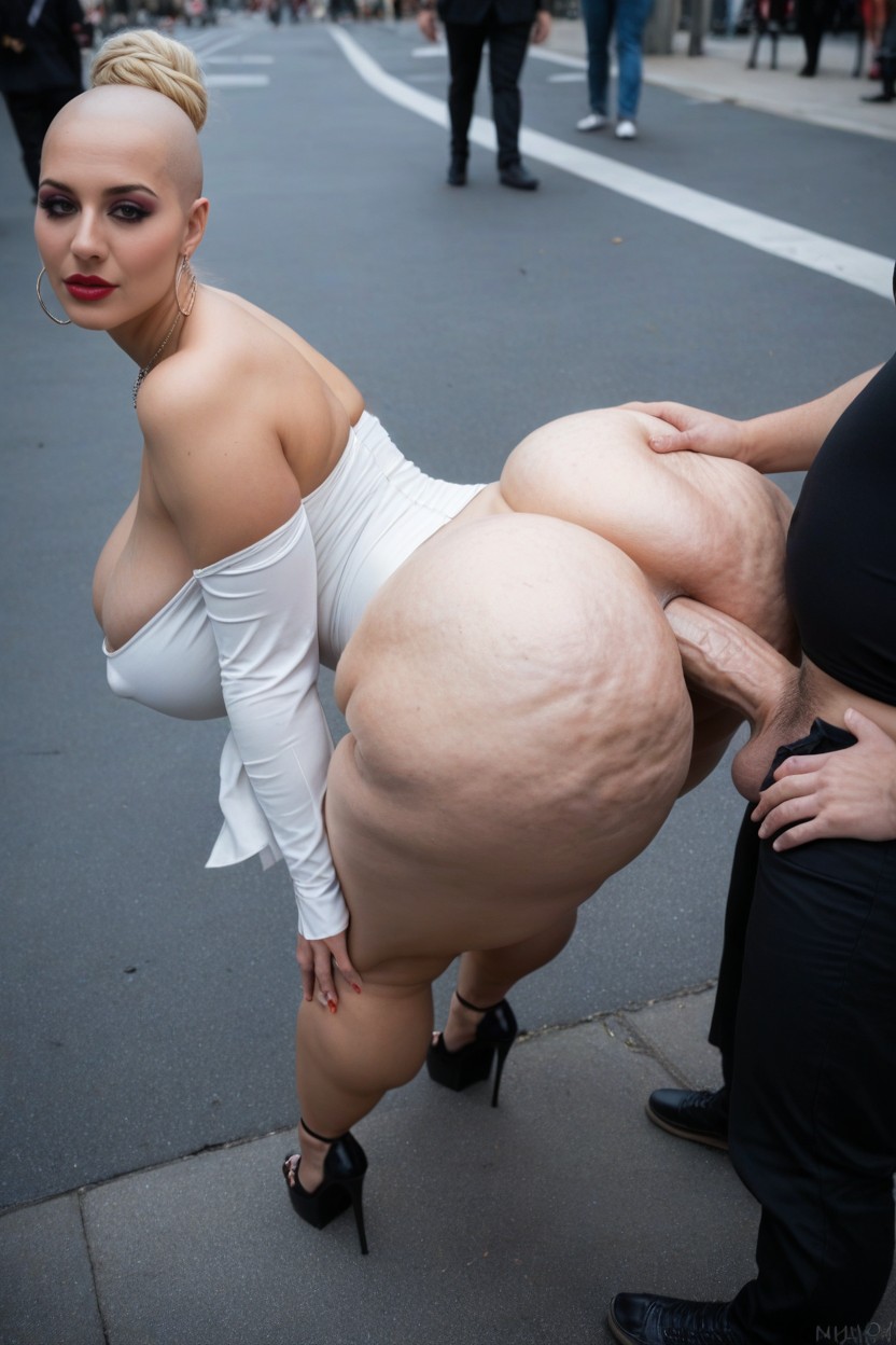 Medium Ass, Big Cleavage, Erect Nipples AI Porn