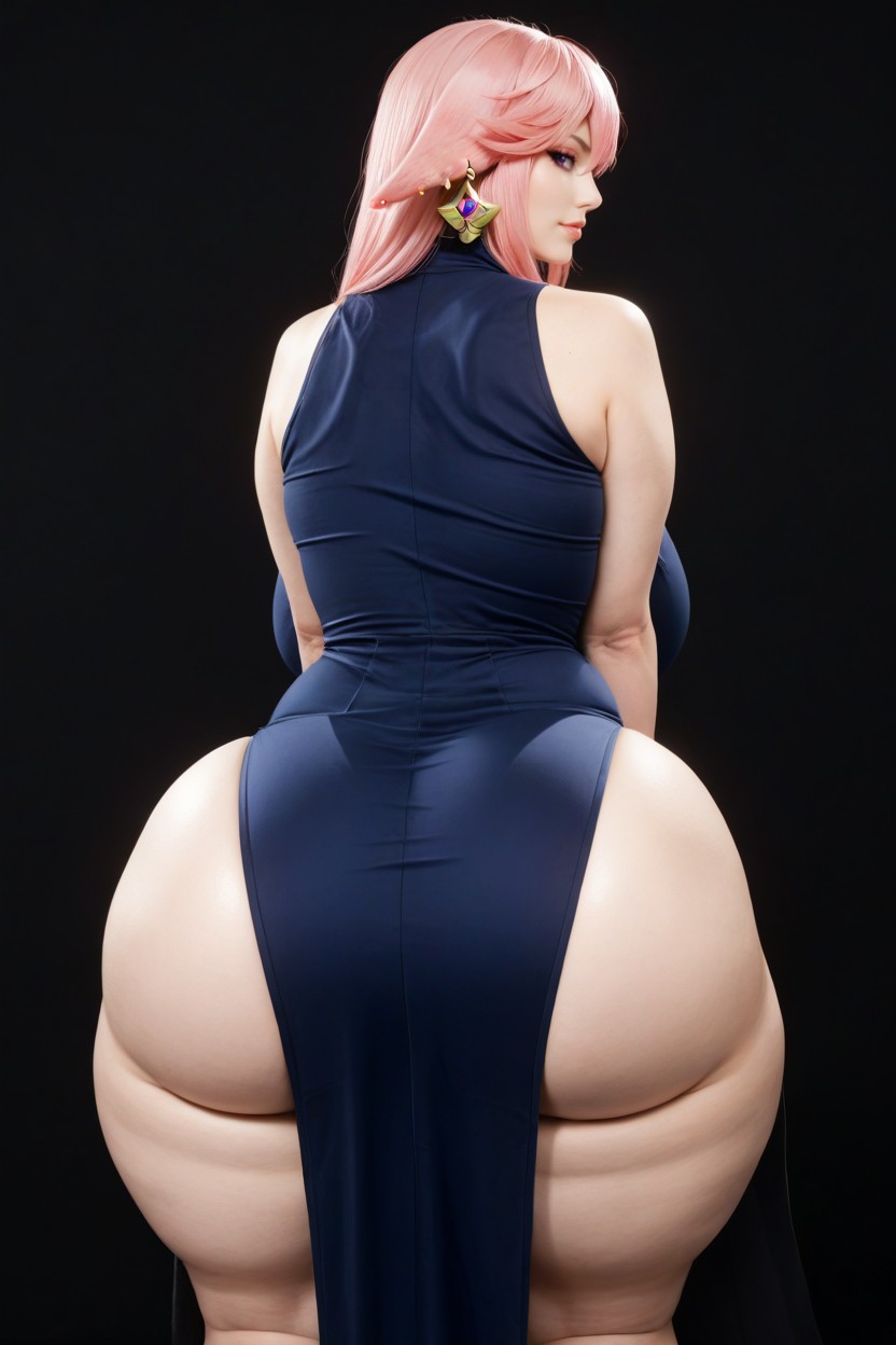 Hyper Giant Waist, Hyper Colossal Thighs, Rear View AI Porn